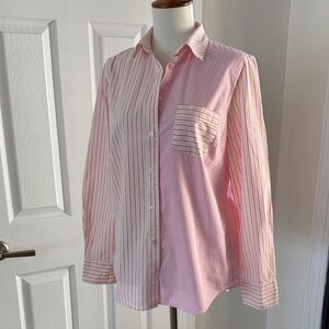 J. Crew Striped Blouse Preppy Coastal Casual Work Twee Cleangirl Sz M